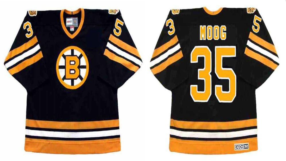 2019 Men Boston Bruins #35 Moog Black CCM NHL jerseys